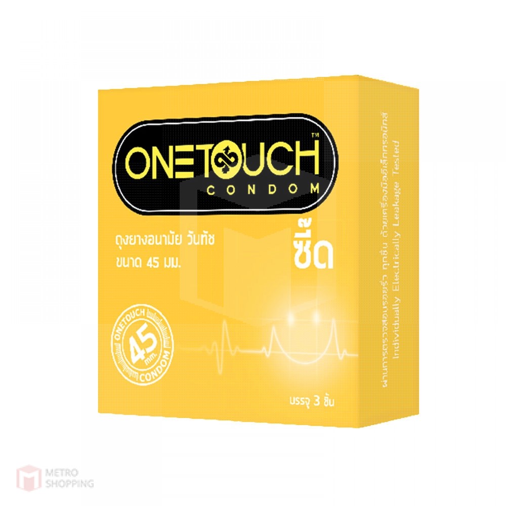 ถุงยางอนามัย ONETOUCH Zeed (ถุงยางอนามัยวันทัช ซี๊ด) ขนาด 45 mm. รุ่น 1 กล่อง 3 ชิ้น