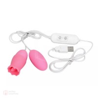 Dual Egg Vibrator 10 Function USB Pink (อุปกรณ์สั่น)