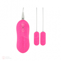 10 Function Dual Bullet Vibrator Pink(อุปกรณ์สั่นลูกสั่น 2 ลูก)