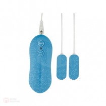 10 Function Dual Bullet Vibrator Blue (อุปกรณ์สั่นลูกสั่น 2 ลูก)