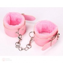  Soft Leather Handcuffs Pink (กุญแจมือ)