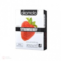 ถุงยางอนามัย Okamoto Strawberry (กลิ่นสตอเบอรี่) 