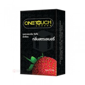 ถุงยางอนามัย One Touch Strawberry (ผิวเรียบกลิ่นสตอเบอรี่ 12 ชิ้น)
