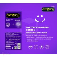 ถุงยางอนามัย ONETOUCH Wonder(ถุงยางอนามัยวันทัช วันเดอร์) ขนาด 60 mm. รุ่น 1 กล่อง 3 ชิ้น