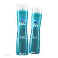 Durex Play Tingle 100ml. เจลหล่อลื่น กลิ่นเสปียร์มินต์ ที่ให้สูตรเย็น ขณะใช้ ช่วยเพิ่มความสุขให้ทุกๆโอกาสเป็นโอกาสพิเศษ โดยเป็นเนื้อเจลใส 