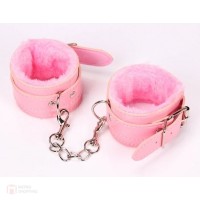 Soft Leather Handcuffs Pink (กุญแจมือ)